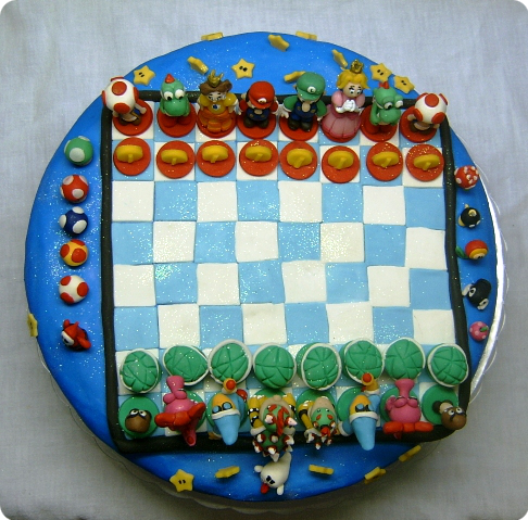 Super Mario Chess Cake